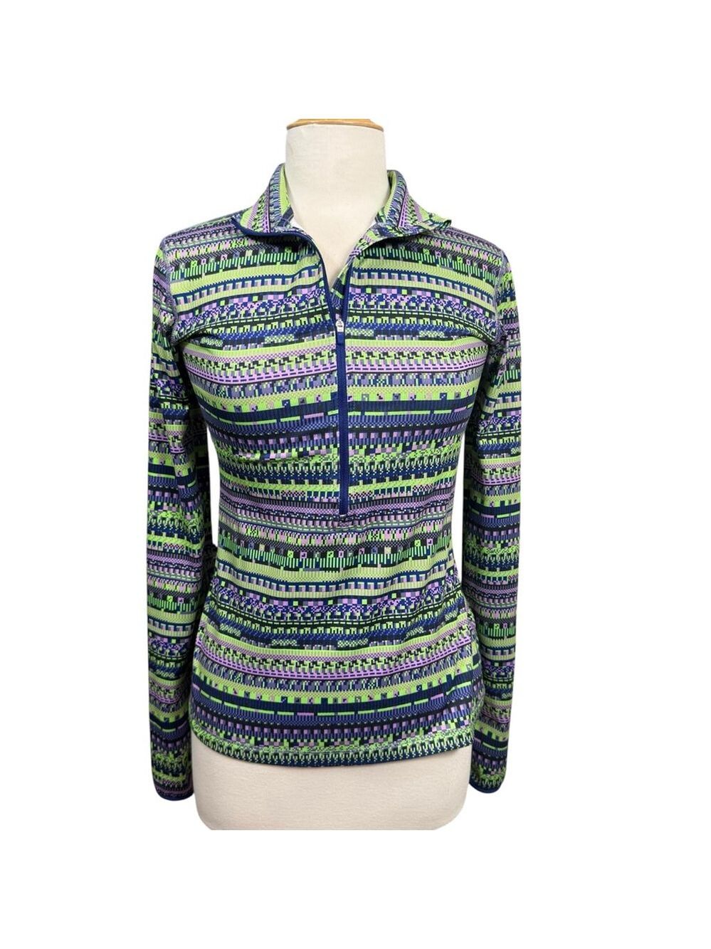 Nike Pro Dri-FIT Women’s Medium 1/4 Zip Long Sleeve Running Training Top Green P